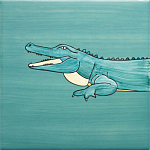 Плитка с узором Крокодил байдарочник варинант исполнения - 3 | Loft Concept в Красноярске