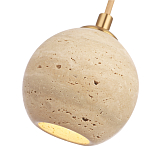 Подвесной светильник с шарообразным плафоном из травертина Shaw Marble Lighting варинант исполнения - 3 | Loft Concept в Красноярске