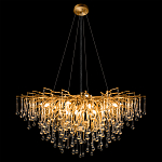 Люстра подвесная с прозрачными стеклянными подвесками в форме капель Диаметр 100 см Droplet Chandelier варинант исполнения - 3 | Loft Concept в Красноярске