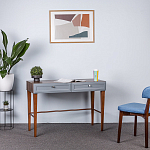 Стол письменный из массива бука с 2-мя ящиками серый Wenge Light варинант исполнения - 5 | Loft Concept в Красноярске