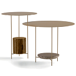 Дизайнерский круглый кофейный стол из металла с мраморным декором PANNA COTTA Coffee Table варинант исполнения - 5 | Loft Concept в Красноярске