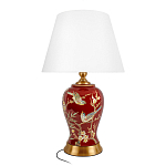 Настольная лампа бордовая с изображением птиц Slip Away варинант исполнения - 1 | Loft Concept в Красноярске