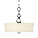 Люстра подвесная с белым тканевым цилиндрическим абажуром и декоративными шарами Hinkley варинант исполнения - 1 | Loft Concept в Красноярске