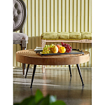 Журнальный столик с круглой фактурной столешницей из натурального дерева Vortex варинант исполнения - 4 | Loft Concept в Красноярске