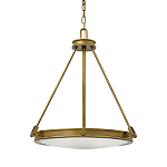 Люстра подвесная цвета латунь с плоским круглым матовым стеклянным плафоном на цепи Hinkley варинант исполнения - 1 | Loft Concept в Красноярске