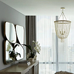 Зеркало в ассиметричной раме золотистого цвета Chaotic варинант исполнения - 4 | Loft Concept в Красноярске