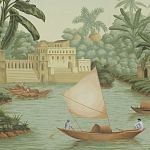 Обои ручная роспись River Scenes of Bengal Verdoyant варинант исполнения - 3 | Loft Concept в Красноярске