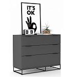 Комод цвета графит с 3-мя ящиками Strict Lines  варинант исполнения - 2 | Loft Concept в Красноярске