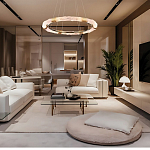 Люстра в форме кольца с золотым декором Warm Heavenly Light варинант исполнения - 7 | Loft Concept в Красноярске