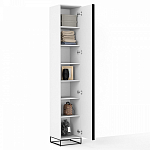 Шкаф-пенал белый с зеркальной дверцей Strict Lines варинант исполнения - 3 | Loft Concept в Красноярске