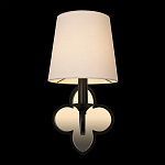 Бра с белым текстильным абажуром и декоративным основанием в виде четырехлистника с зеркальной вставкой Vitorino варинант исполнения - 13 | Loft Concept в Красноярске