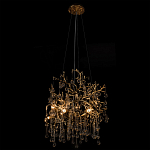 Подвесная люстра в виде ветвей деревьев золотого цвета с прозрачными подвесками-каплями 8 и 14 ламп Droplet Chandelier варинант исполнения - 5 | Loft Concept в Красноярске
