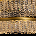 Люстра двухъярусная с золотого цвета и прозрачными подвесками Pettico варинант исполнения - 7 | Loft Concept в Красноярске