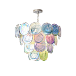 Люстра с каскадом из круглых разноцветных стеклянных дисков Mother of Pearl Iridescence варинант исполнения - 4 | Loft Concept в Красноярске