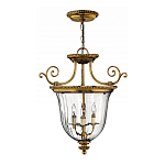 Люстра подвесная цвета латунь с прозрачным стеклянным плафоном и тремя лампами в классическом стиле на цепи Hinkley варинант исполнения - 2 | Loft Concept в Красноярске