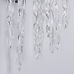 Бра цвета хром с ветвями и прозрачными стеклянными подвесками в виде вытянутых спиральных капель Droplet Chandelier варинант исполнения - 5 | Loft Concept в Красноярске