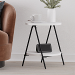 Стол приставной с 2-мя круглыми белыми столешницами ESSEL SIDE TABLE WHITE варинант исполнения - 6 | Loft Concept в Красноярске