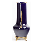 Ваза темно-синяя фарфоровая с бронзовыми ручками и ножками Eden Garden варинант исполнения - 3 | Loft Concept в Красноярске
