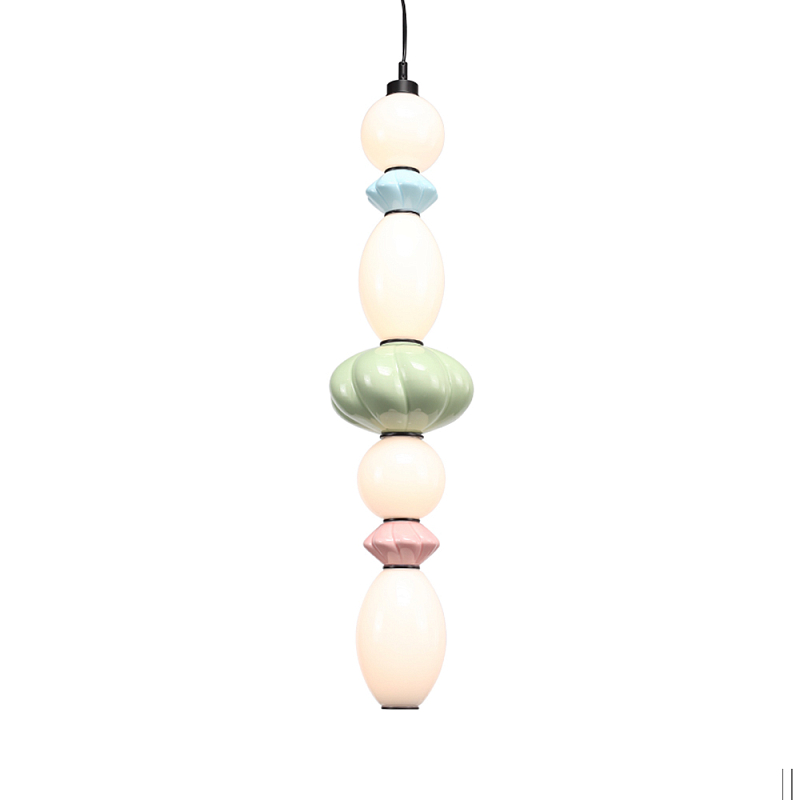Подвесной светильник фигурный с керамическими элементами 32W LED Fragrant Light Зеленый Голубой Розовый в Красноярске | Loft Concept 