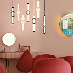 Подвесной светильник из дымчатого стекла цилиндрической формы с чёрным металлическим основанием Hiding secrets варинант исполнения - 9 | Loft Concept в Красноярске