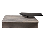 Столик журнальный квадратный  с полкой Sculptural Marble Accent с мрамором  варинант исполнения - 3 | Loft Concept в Красноярске