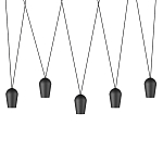 Подвесной светильник черными плафонами на длинных пересекающихся тросах Construction варинант исполнения - 1 | Loft Concept в Красноярске