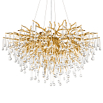 Люстра подвесная с прозрачными стеклянными подвесками в форме капель Диаметр 100 см Droplet Chandelier варинант исполнения - 7 | Loft Concept в Красноярске