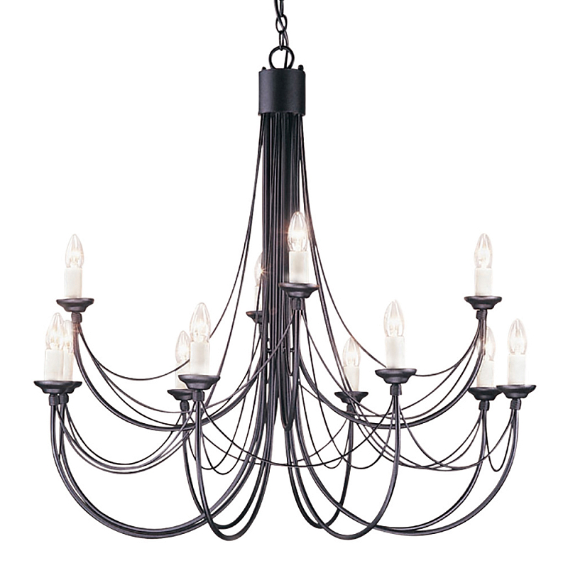Люстра черного цвета ручной работы с канделябрами и переплетенной проволочной драпировкой Elstead Lighting Черный Белый в Красноярске | Loft Concept 