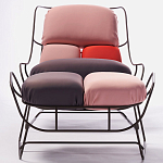 Дизайнерское разноцветное кресло на металлическом каркасе с подставкой для ног Poltronova Plasma Armchair варинант исполнения - 5 | Loft Concept в Красноярске