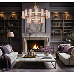 Люстра двухъярусная круглая с текстурными цилиндрическими плафонами Glimpse варинант исполнения - 5 | Loft Concept в Красноярске