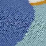 Плед из хлопка синего цвета с абстрактным принтом Elysian Flow Ocean варинант исполнения - 3 | Loft Concept в Красноярске