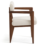 Кресло обеденное Alcove White Boucle из массива ореха варинант исполнения - 3 | Loft Concept в Красноярске