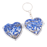 Зеркало брелок складное двухстороннее в форме сердца из натурального камня Лазурит Stone Mirrors варинант исполнения - 2 | Loft Concept в Красноярске