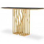 Консоль с чёрной столешницей и золотым фигурным основанием Cosmo варинант исполнения - 2 | Loft Concept в Красноярске