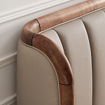 Кровать двуспальная с мягким изголовьем Moon Walnut Bed варинант исполнения - 7 | Loft Concept в Красноярске