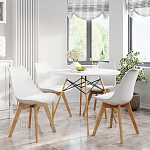 Стул с основой из пластика и мягким сиденьем Arvika White варинант исполнения - 8 | Loft Concept в Красноярске