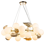 Люстра круглая на золотистом каркасе с белыми стеклянными плафонами Zest of Light варинант исполнения - 1 | Loft Concept в Красноярске