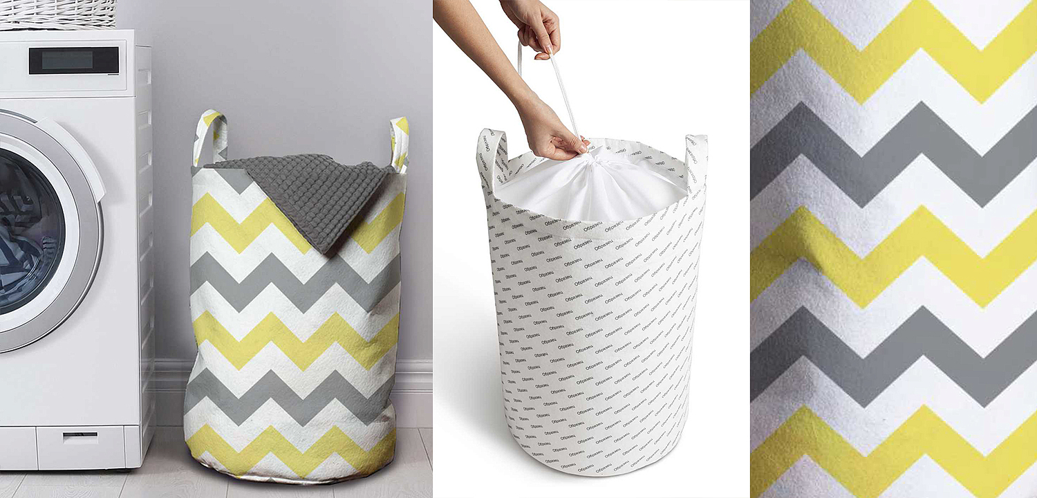 Корзина Mustard and Gray Chevron II Basket Корзина Mustard and Gray Chevron II Basket - Loft-Concept в Красноярске