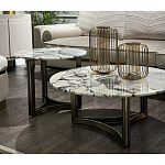 Столик журнальный с круглой мраморной столешницей Unique Stone Design варинант исполнения - 7 | Loft Concept в Красноярске