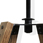 Барный стул со спинкой и металлической подставкой на 4-х деревянных ножках Коричневый Велюр Vendramin Chair варинант исполнения - 4 | Loft Concept в Красноярске