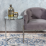 Приставной столик на серебристом основании с столешницей из стекла Noir варинант исполнения - 4 | Loft Concept в Красноярске