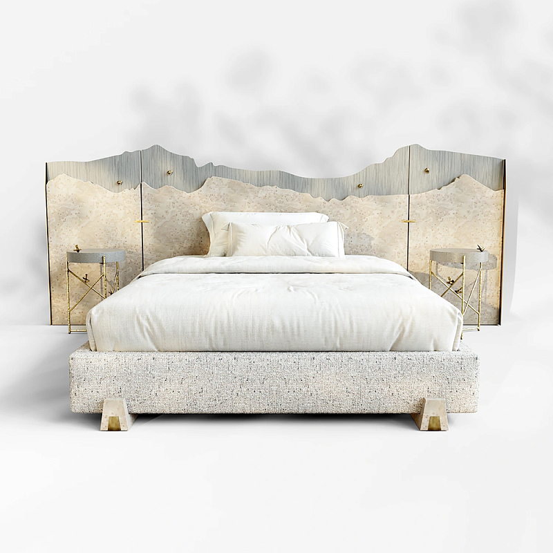 Кровать Okinawa Бежевый Лазурь в Красноярске | Loft Concept 