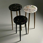 Круглый журнальный столик со столешницей из эпоксидной смолы Epoxy Resin Flowers Coffee Table варинант исполнения - 4 | Loft Concept в Красноярске