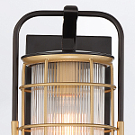 Настенный фонарь цилиндрической формы с рифленым стеклом в золотом каркасе на черном прямоугольном основании Eurofase варинант исполнения - 13 | Loft Concept в Красноярске