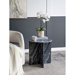 Столик кофейный с столешницей из черного мрамора Compact Black Marble Table варинант исполнения - 7 | Loft Concept в Красноярске