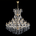 Люстра многоярусная с 53-мя лампочками и прозрачными хрустальными подвесками на основании золотого цвета Crystal lamps варинант исполнения - 2 | Loft Concept в Красноярске