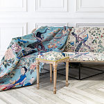 Трехместный диван на металлическом каркасе с цветочным принтом в стиле шинуазри Chinoiserie Birds on a Tree Sofa варинант исполнения - 4 | Loft Concept в Красноярске