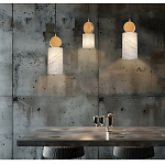 Подвесной светильник светодиодный с цилиндрическим плафоном Stone Helios варинант исполнения - 2 | Loft Concept в Красноярске