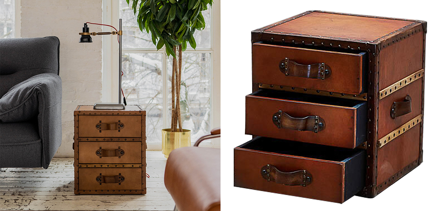 Тумба Vintage Chest Brown Loft Nightstand Тумба Vintage Chest Brown Loft Nightstand - Loft-Concept в Красноярске