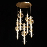 Люстра с плафонами из прозрачного и янтарного стекла в виде шаров и ромбов Gabriel Scott Luna варинант исполнения - 3 | Loft Concept в Красноярске